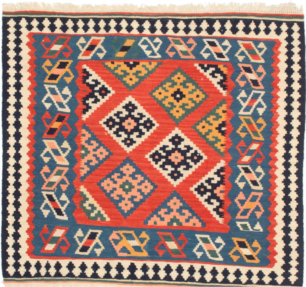 Persian Rug Kilim Fars 3'6"x3'4" 3'6"x3'4", Persian Rug Woven by hand
