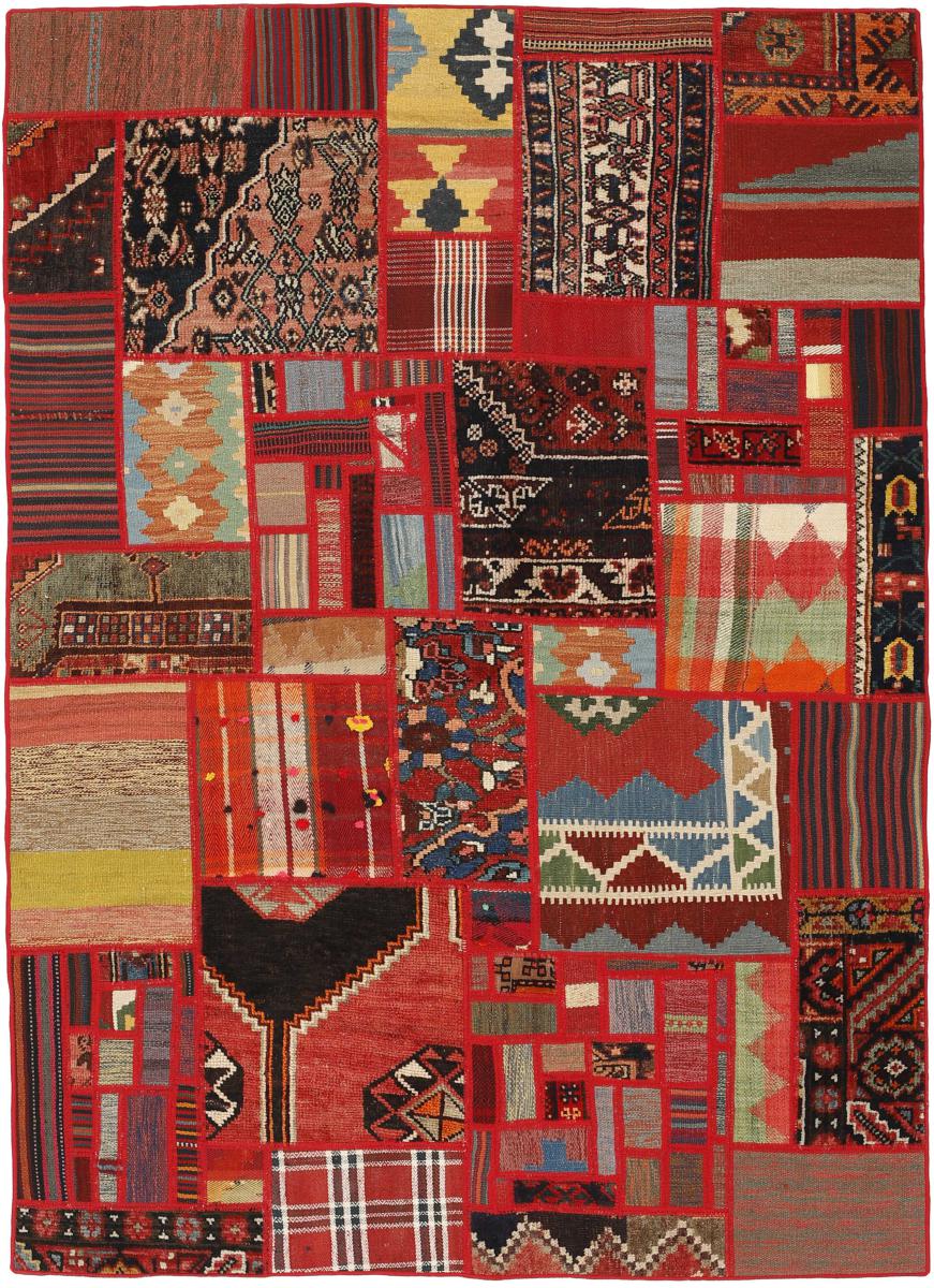  ペルシャ絨毯 キリム パッチワーク 6'6"x4'8" 6'6"x4'8",  ペルシャ絨毯 手織り
