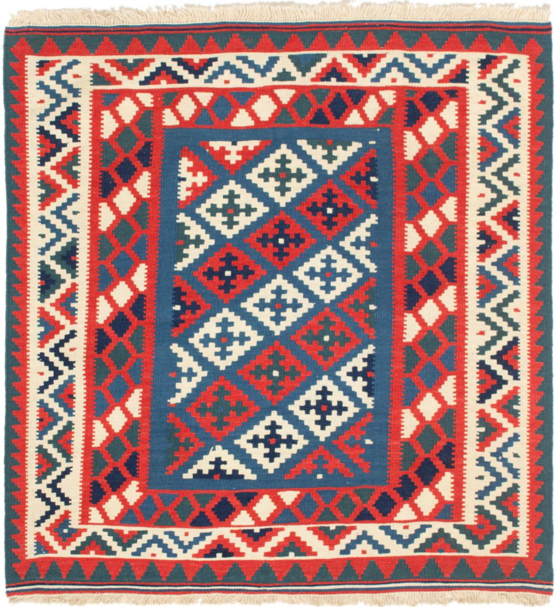 Persian Rug Kilim Fars 3'6"x3'5" 3'6"x3'5", Persian Rug Woven by hand