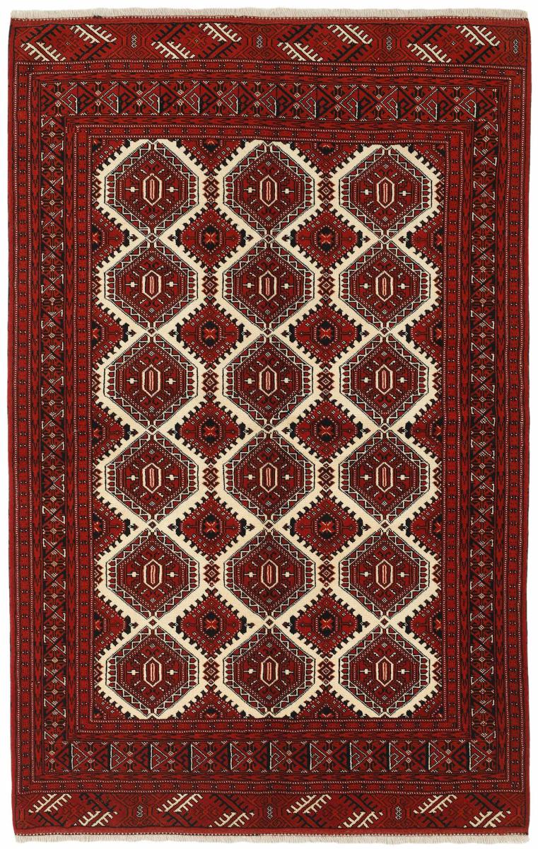 Tapis persan Turkaman 242x159 242x159, Tapis persan Noué à la main