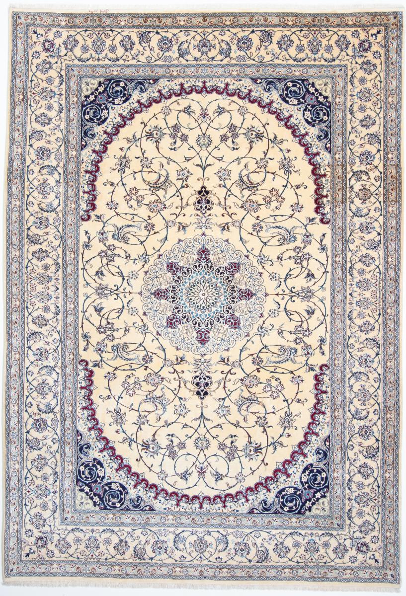 Persian Rug Nain 6La 9'7"x6'7" 9'7"x6'7", Persian Rug Knotted by hand