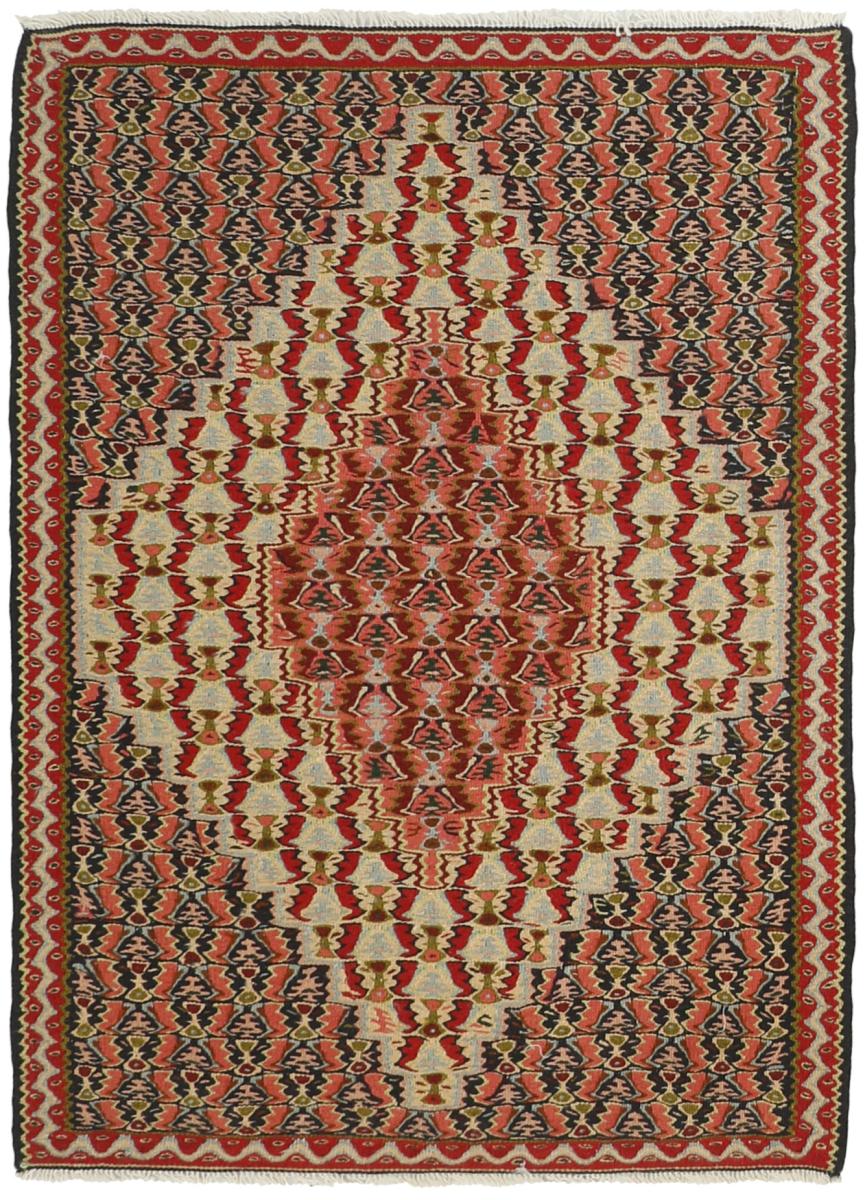 Persian Rug Kilim Senneh 3'5"x2'5" 3'5"x2'5", Persian Rug Knotted by hand