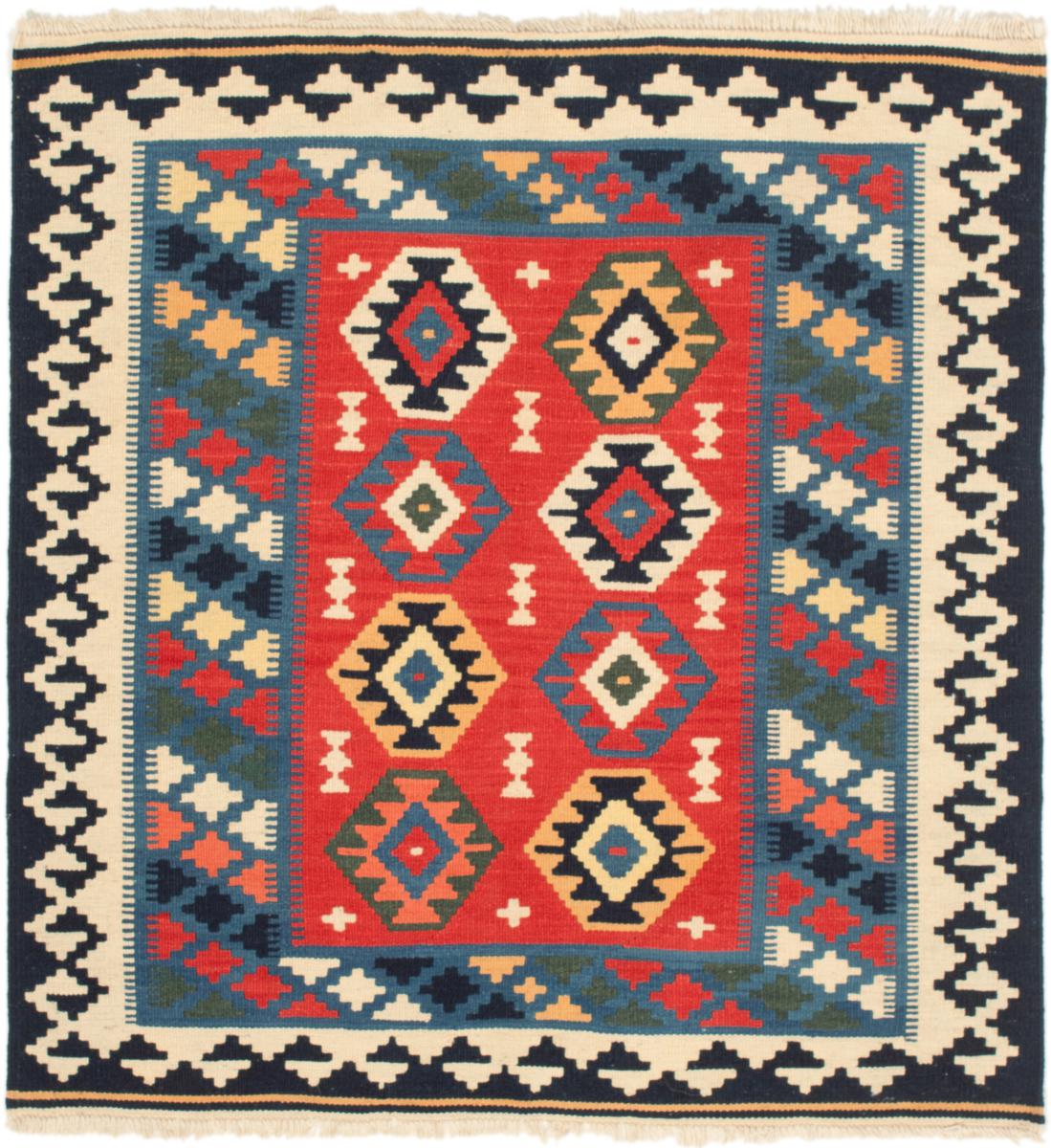 Persian Rug Kilim Fars 3'5"x3'3" 3'5"x3'3", Persian Rug Woven by hand