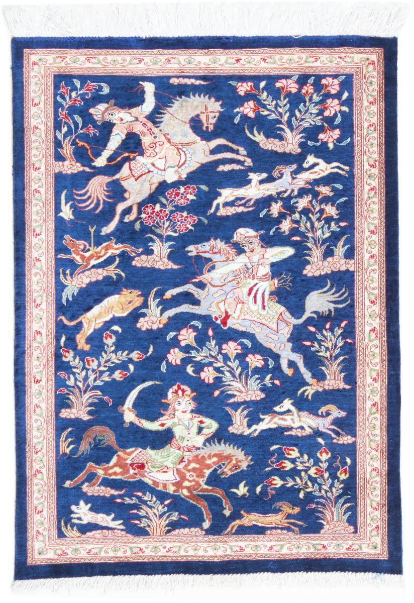 Tapis persan Ghom Soie 88x54 88x54, Tapis persan Noué à la main