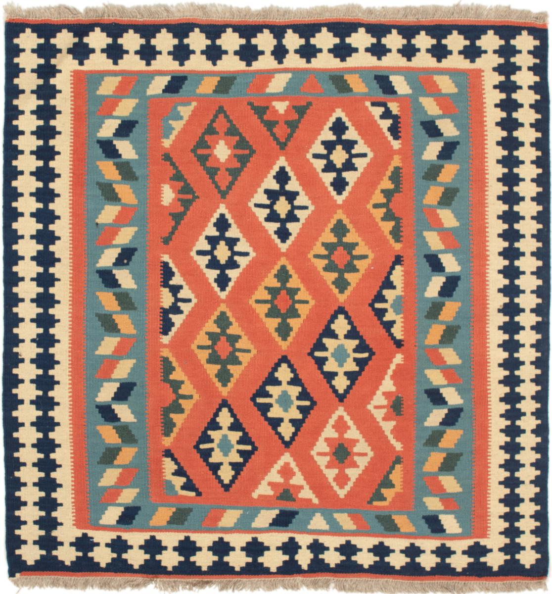 Alfombra persa Kilim Fars 3'5"x3'5" 3'5"x3'5", Alfombra persa Tejido a mano