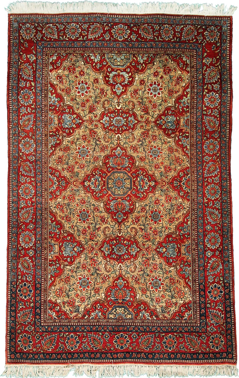 Persialainen matto Isfahan Ahmad 220x140 220x140, Persialainen matto Solmittu käsin