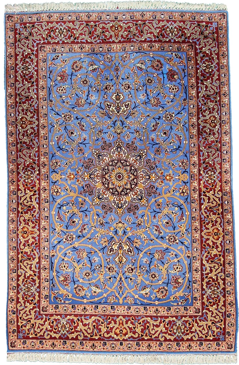 Tappeto persiano Isfahan Ordito in Seta 165x105 165x105, Tappeto persiano Annodato a mano
