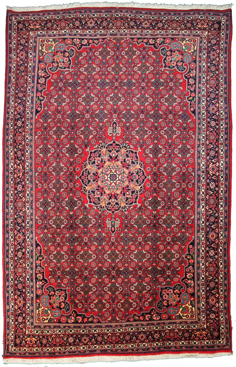 Persian Rug Bidjar 10'8"x7'0" 10'8"x7'0", Persian Rug Knotted by hand