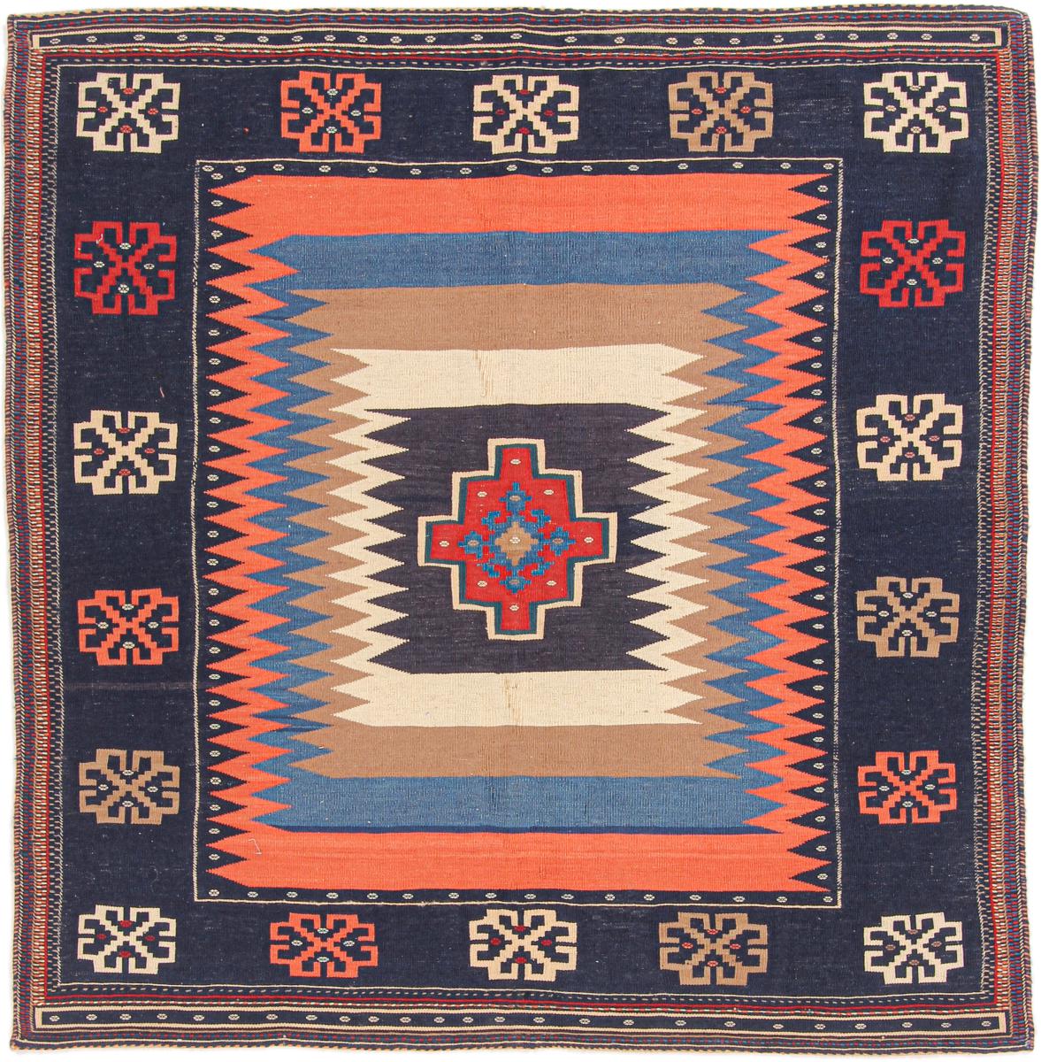 Persisk matta Kilim Fars 146x142 146x142, Persisk matta handvävd 