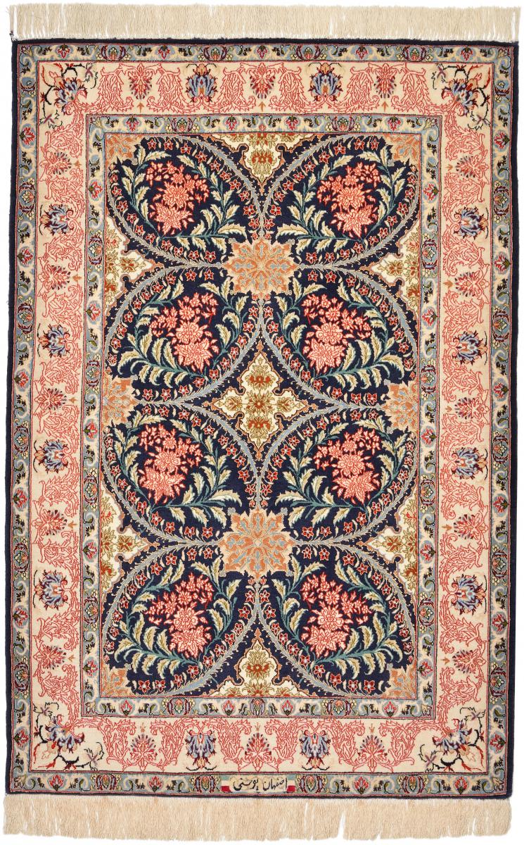 Perzsa szőnyeg Iszfahán Selyemfonal 159x107 159x107, Perzsa szőnyeg Kézzel csomózva