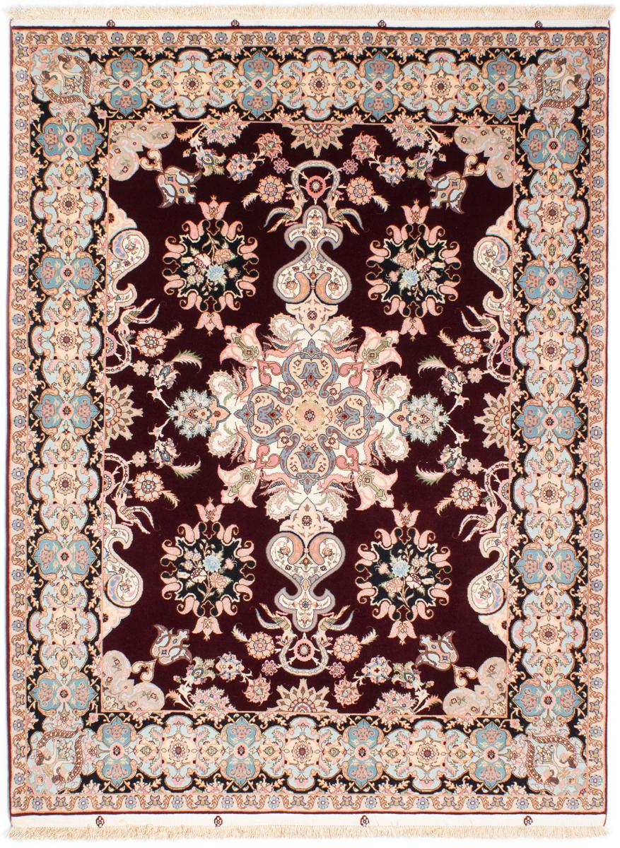 Tapis persan Tabriz 50Raj Chaîne de Soie 201x147 201x147, Tapis persan Noué à la main