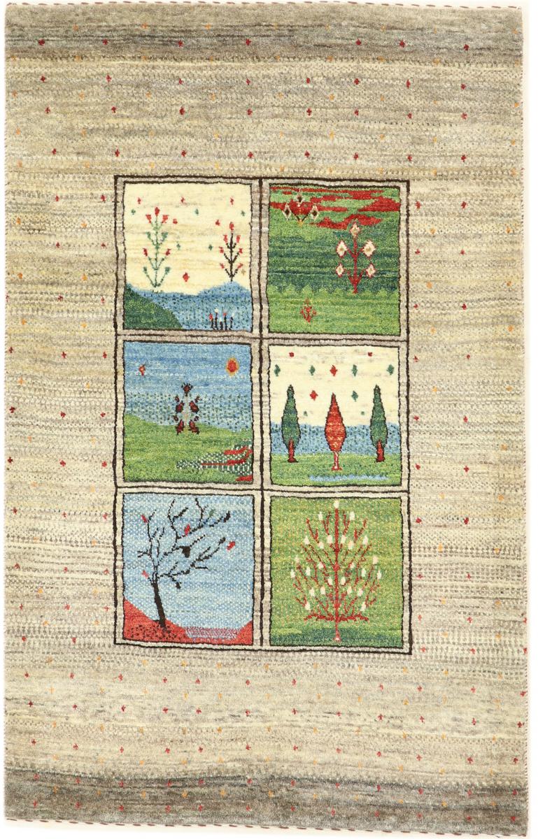 Perzisch tapijt Perzisch Gabbeh Loribaft Nature 4'6"x2'10" 4'6"x2'10", Perzisch tapijt Handgeknoopte