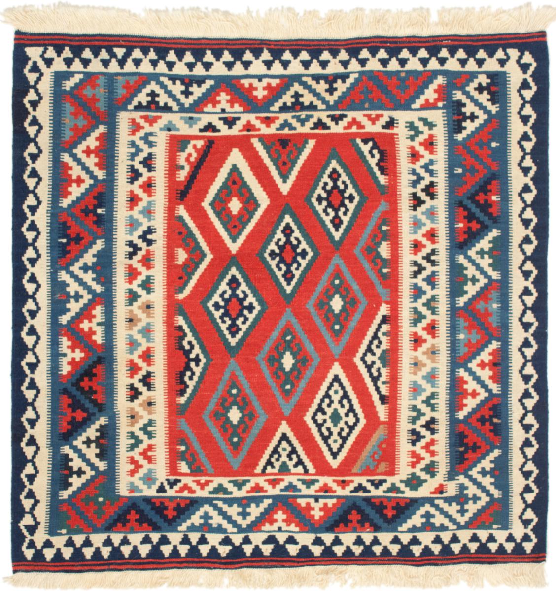  ペルシャ絨毯 キリム Fars 3'4"x3'4" 3'4"x3'4",  ペルシャ絨毯 手織り