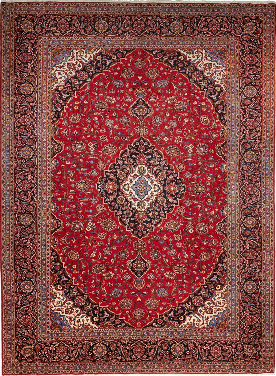 Persian Rug Keshan 13'0"x9'7" 13'0"x9'7", Persian Rug Knotted by hand