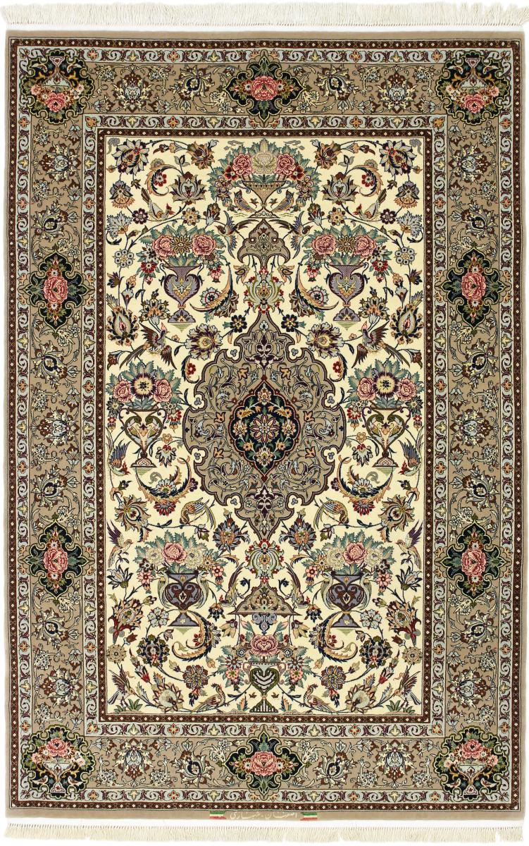 Persian Rug Isfahan Signed Silk Warp 200x132 200x132, Persian Rug Knotted by hand