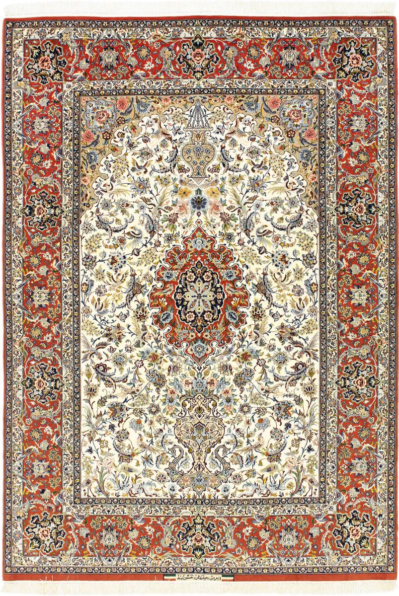 Персидский ковер Исфахан Signed шелковая основа 228x160 228x160, Персидский ковер ручная работа
