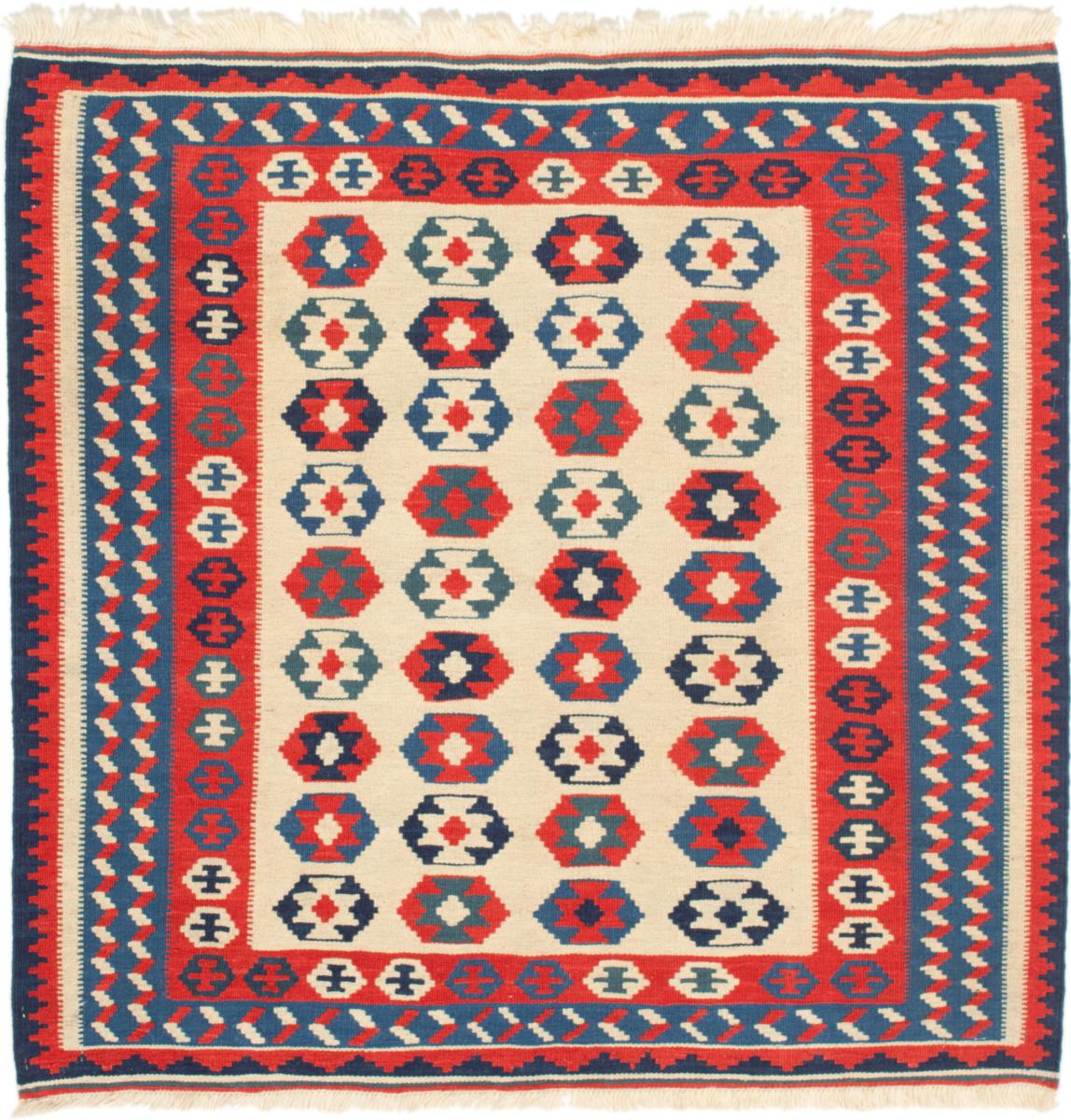 Tapis persan Kilim Fars 102x104 102x104, Tapis persan Tissé à la main