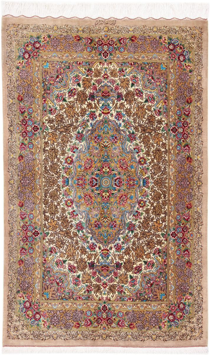 Persian Rug Qum Silk Signed 155x98 155x98, Persian Rug Knotted by hand