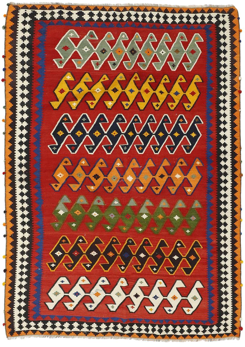 Persian Rug Kilim Fars 7'10"x5'1" 7'10"x5'1", Persian Rug Woven by hand