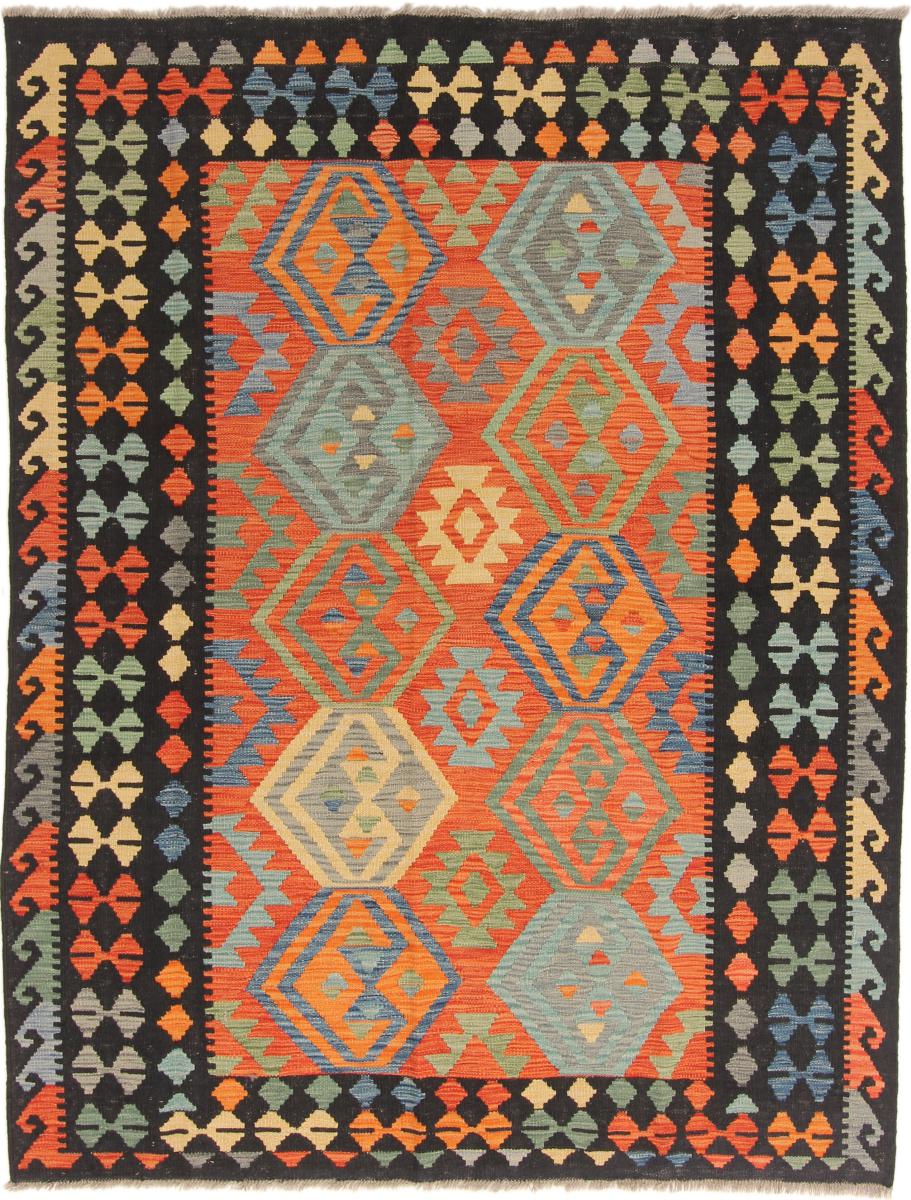 Afghan rug Kilim Afghan 6'7"x5'1" 6'7"x5'1", Persian Rug Woven by hand
