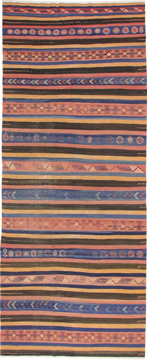 Persisk matta Kilim Fars Azerbajdzjan Antik 379x154 379x154, Persisk matta handvävd 