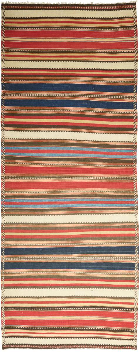 Alfombra persa Kilim Fars Antiguo 307x119 307x119, Alfombra persa Tejido a mano