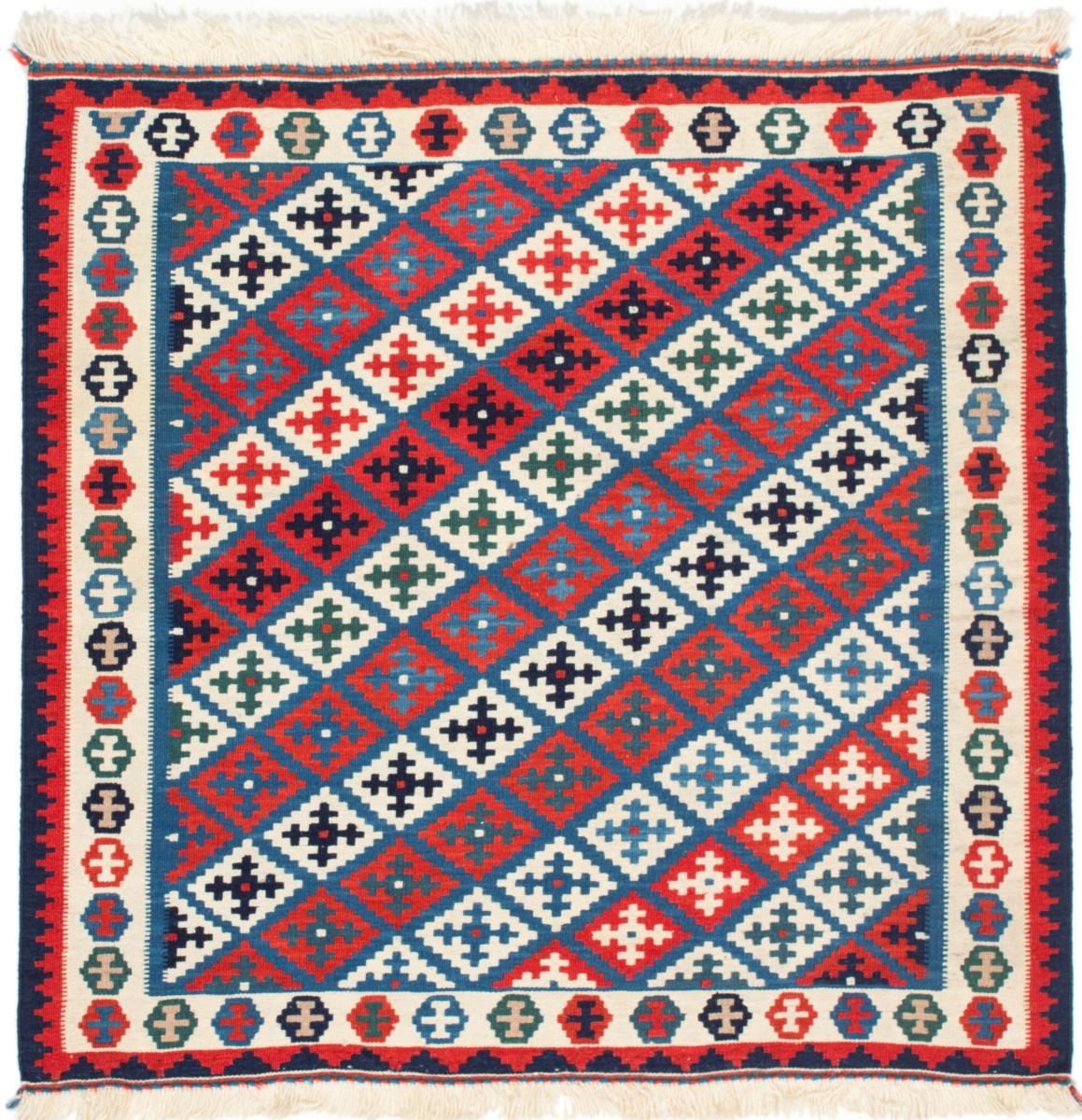  ペルシャ絨毯 キリム Fars 3'5"x3'5" 3'5"x3'5",  ペルシャ絨毯 手織り