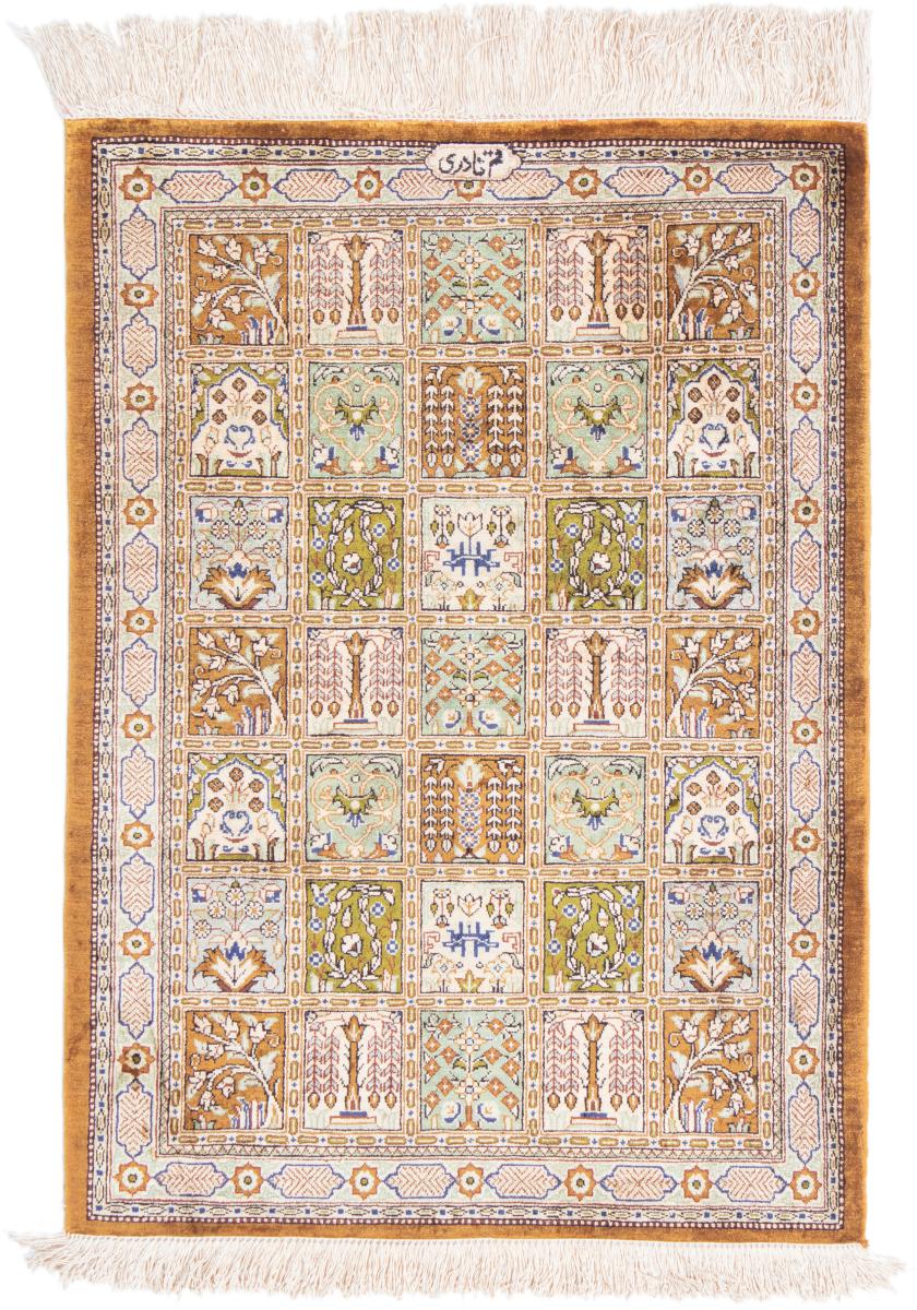 Perzisch tapijt Qum Zijde 78x58 78x58, Perzisch tapijt Handgeknoopte