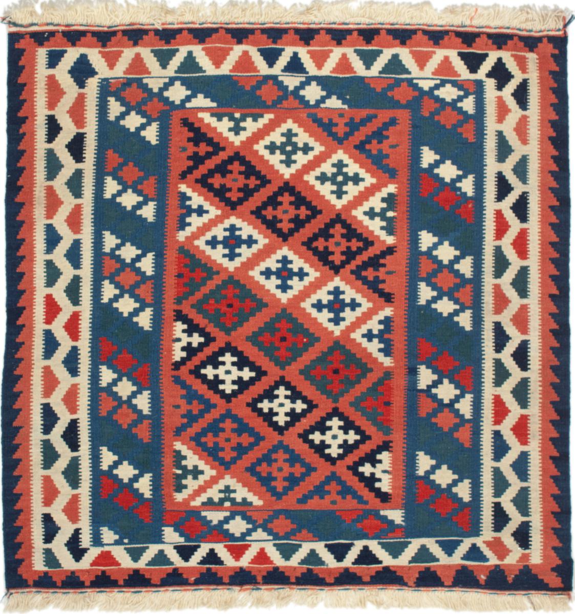 Persian Rug Kilim Fars 3'4"x3'2" 3'4"x3'2", Persian Rug Woven by hand
