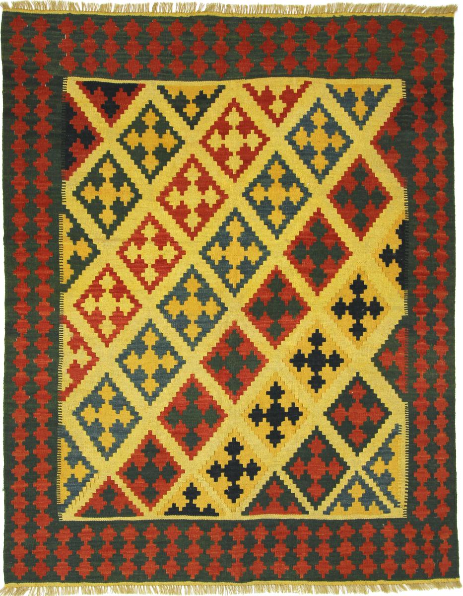 Persian Rug Kilim Fars 6'2"x5'0" 6'2"x5'0", Persian Rug Woven by hand