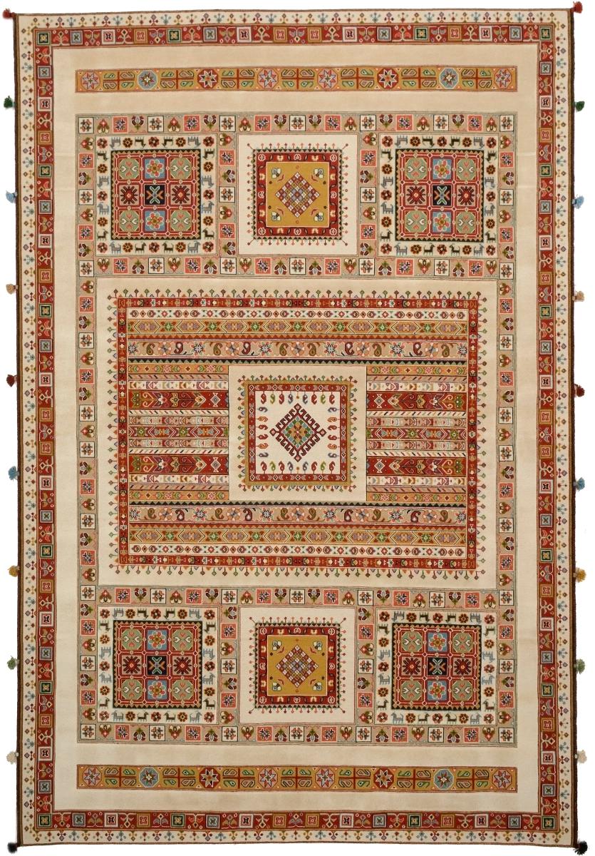 Indo rug Nimbaft 9'9"x6'6" 9'9"x6'6", Persian Rug Knotted by hand