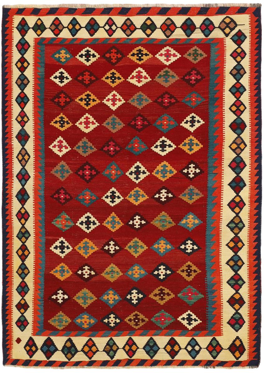  ペルシャ絨毯 キリム Fars 7'2"x5'0" 7'2"x5'0",  ペルシャ絨毯 手織り