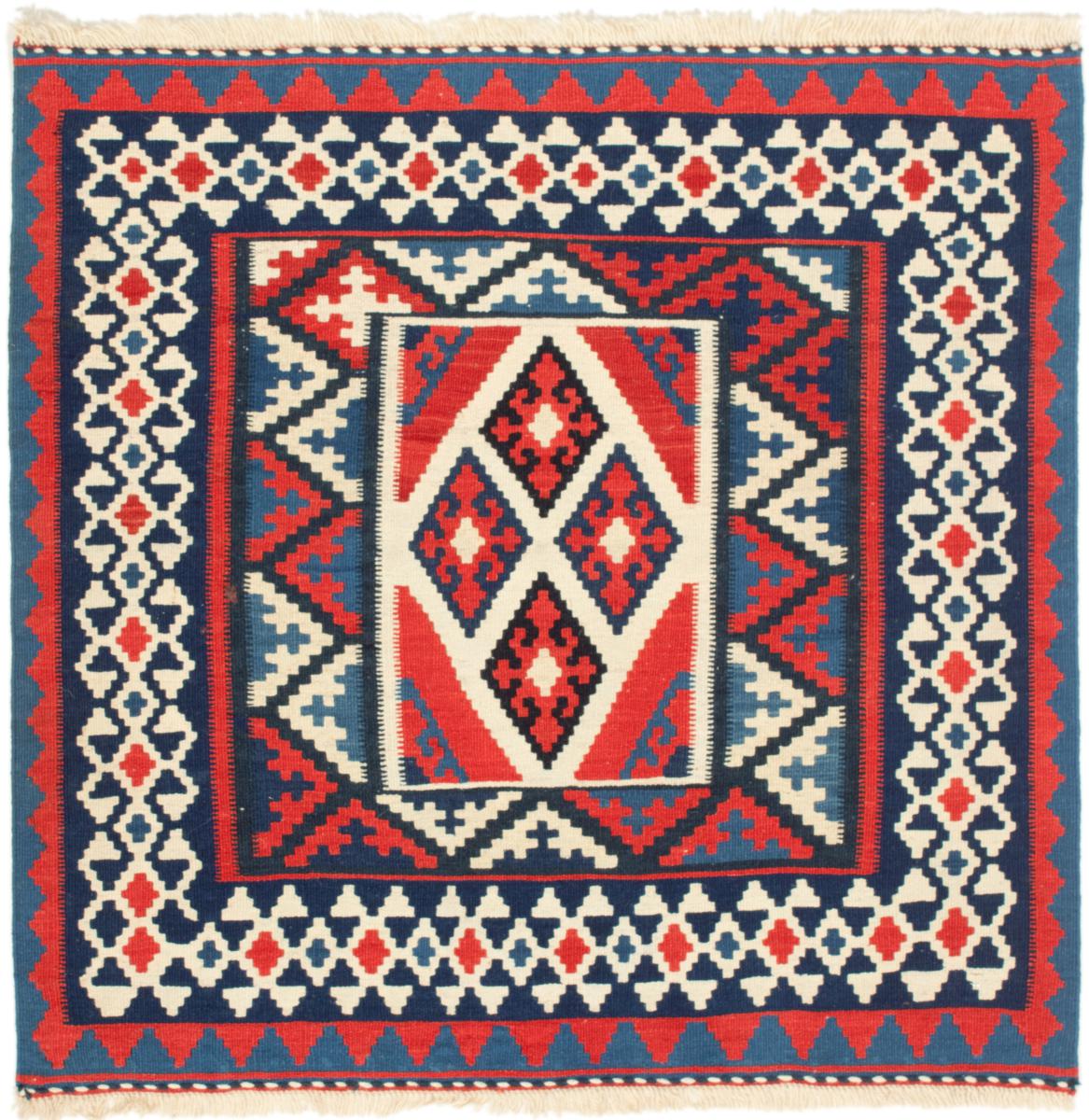 Persian Rug Kilim Fars 3'4"x3'4" 3'4"x3'4", Persian Rug Woven by hand