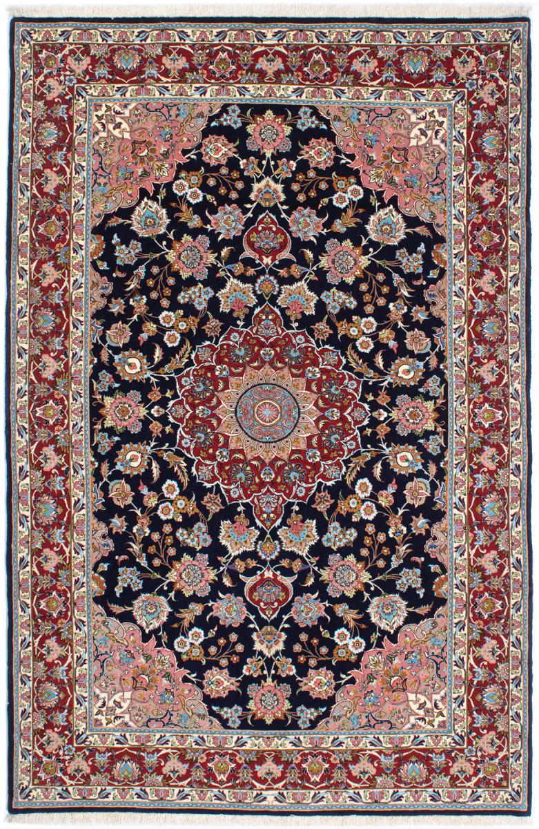 Persian Rug Isfahan Ilam Silk Warp 7'0"x4'7" 7'0"x4'7", Persian Rug Knotted by hand