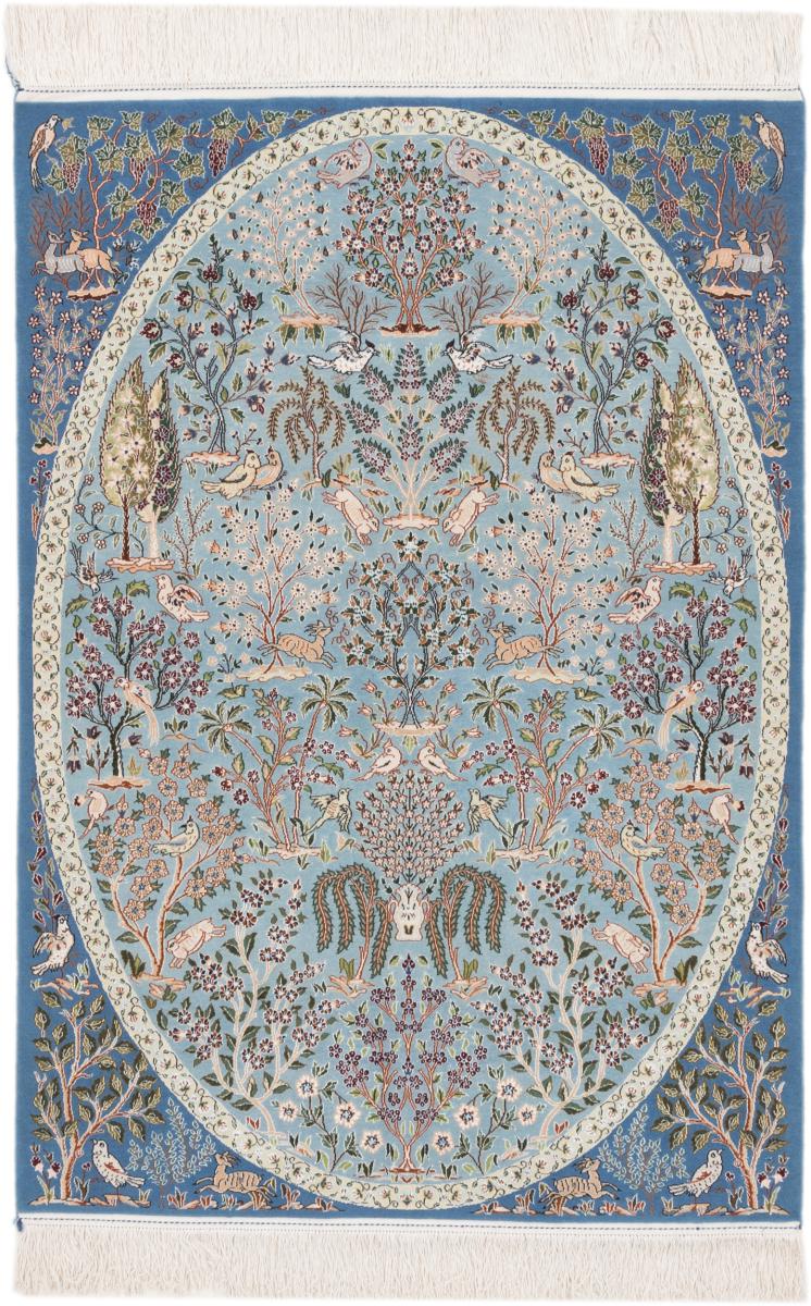 Persian Rug Nain 6La Silk 4'11"x3'3" 4'11"x3'3", Persian Rug Knotted by hand