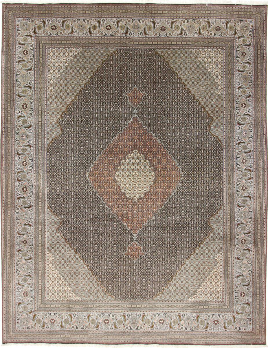 Persian Rug Tabriz 50Raj 12'10"x10'0" 12'10"x10'0", Persian Rug Knotted by hand