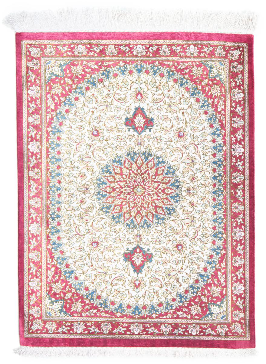Perzisch tapijt Qum Zijde 77x59 77x59, Perzisch tapijt Handgeknoopte