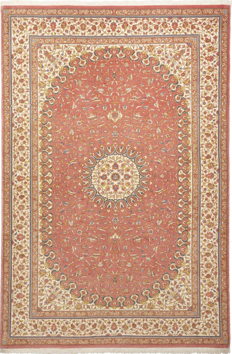 Tappeto persiano Isfahan Ordito in Seta 202x137 202x137, Tappeto persiano Annodato a mano