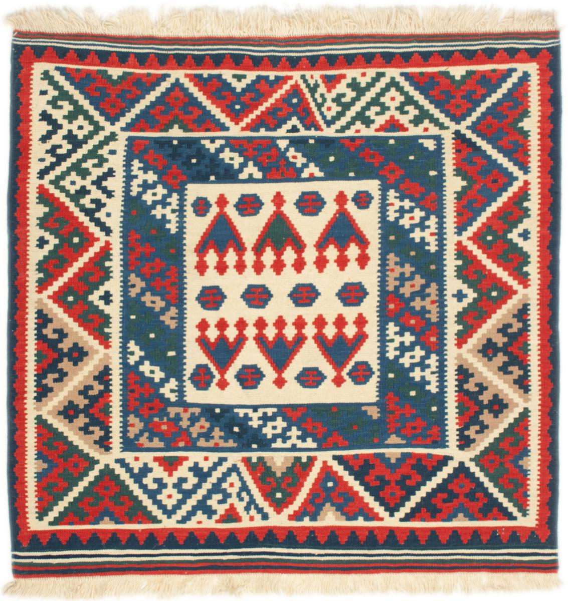 Persian Rug Kilim Fars 3'4"x3'3" 3'4"x3'3", Persian Rug Woven by hand