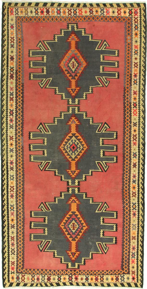  ペルシャ絨毯 キリム Fars Azerbaijan アンティーク 9'9"x4'11" 9'9"x4'11",  ペルシャ絨毯 手織り