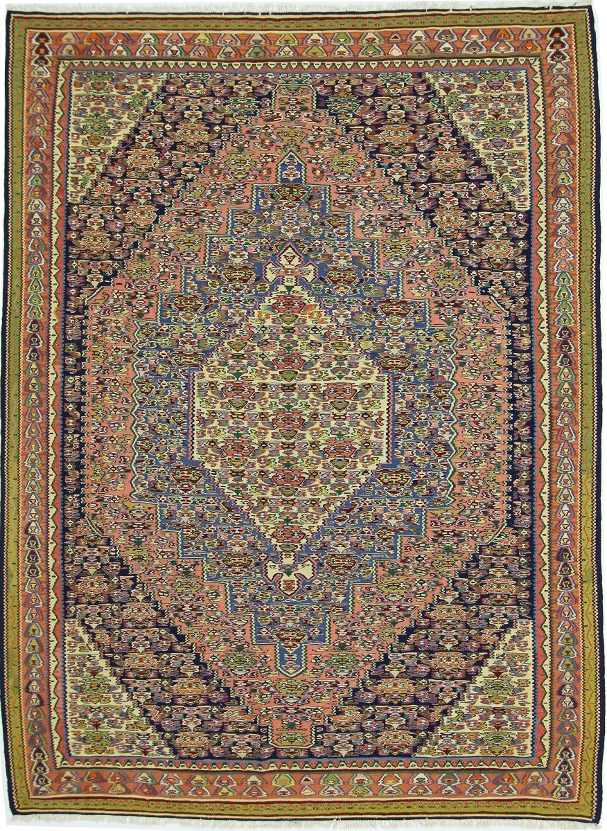 Persian Rug Kilim Senneh 9'3"x7'0" 9'3"x7'0", Persian Rug Knotted by hand