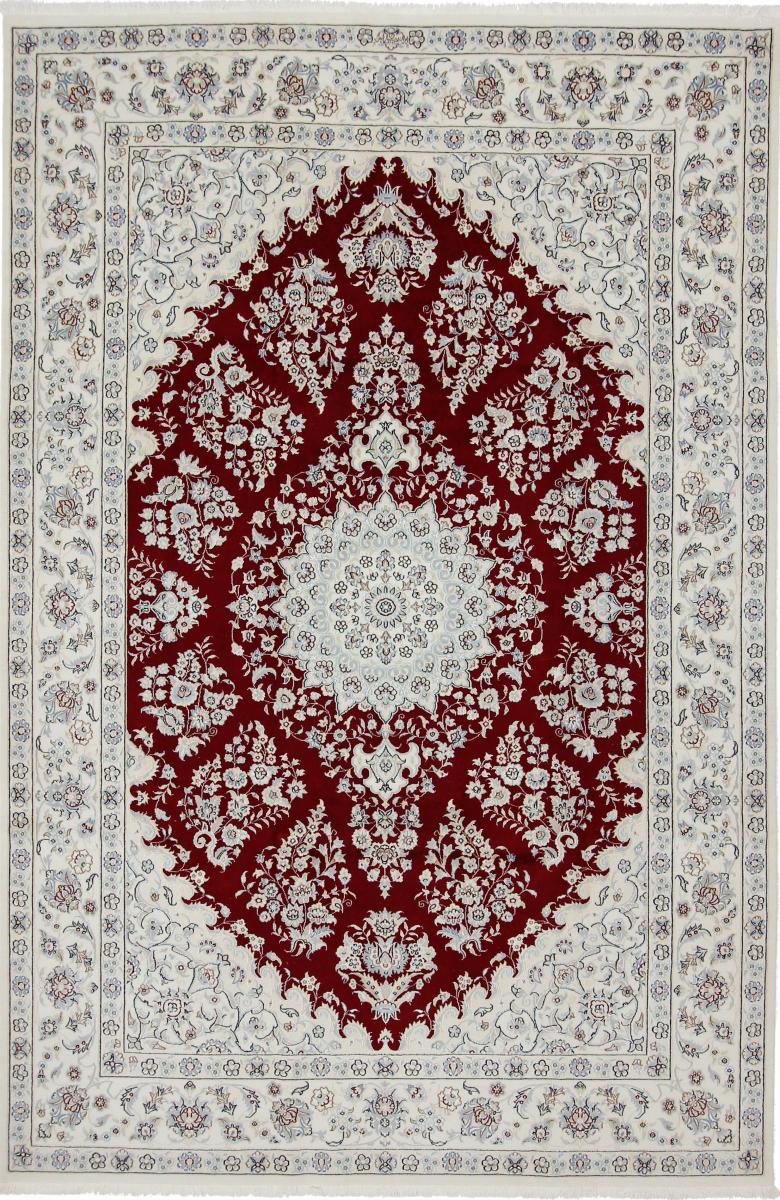 Persian Rug Nain 9La Sherkat Signed 9'10"x6'6" 9'10"x6'6", Persian Rug Knotted by hand