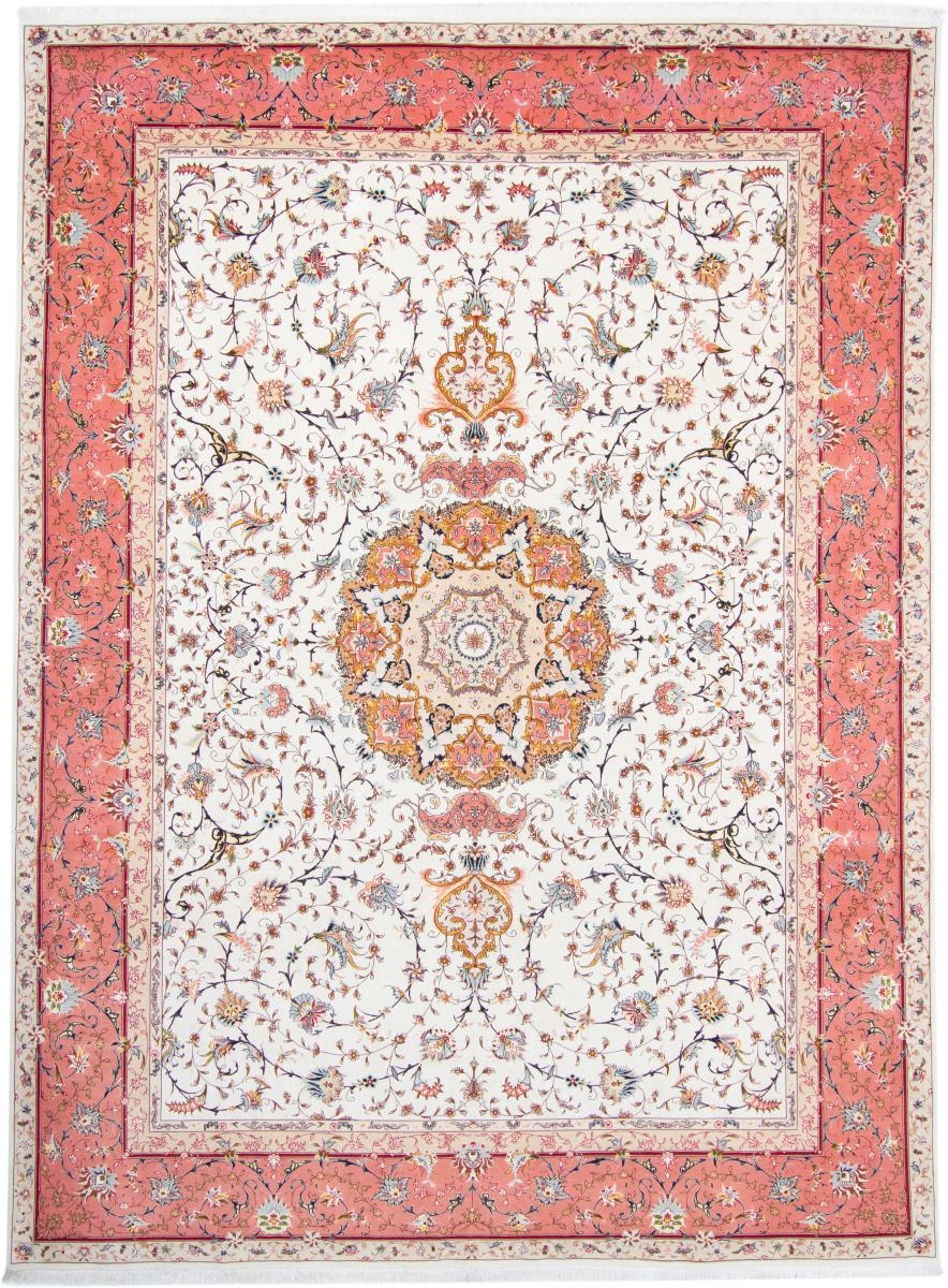  ペルシャ絨毯 タブリーズ 50Raj 13'3"x9'10" 13'3"x9'10",  ペルシャ絨毯 手織り