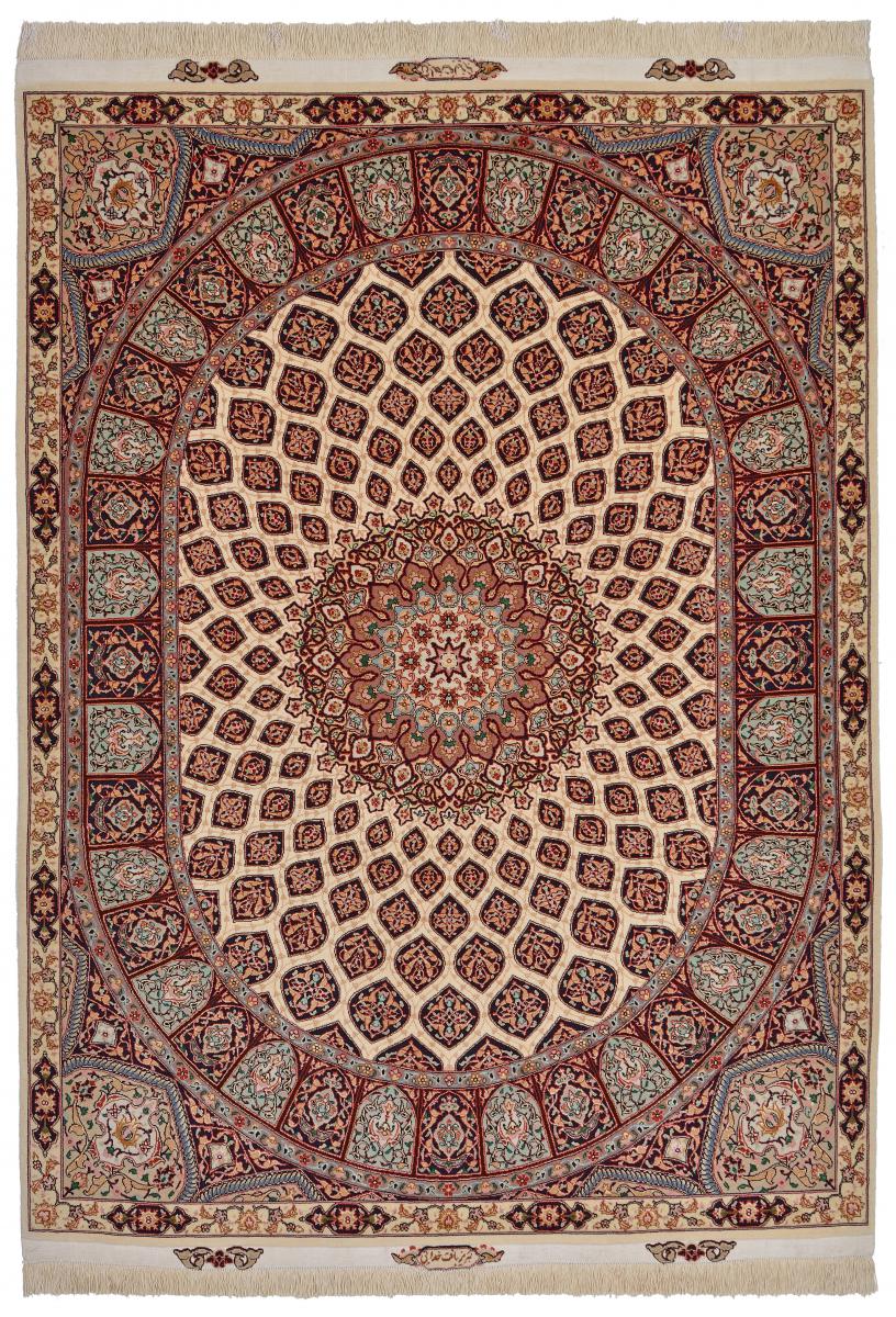 ペルシャ絨毯 タブリーズ 50Raj 6'7"x5'0" 6'7"x5'0",  ペルシャ絨毯 手織り