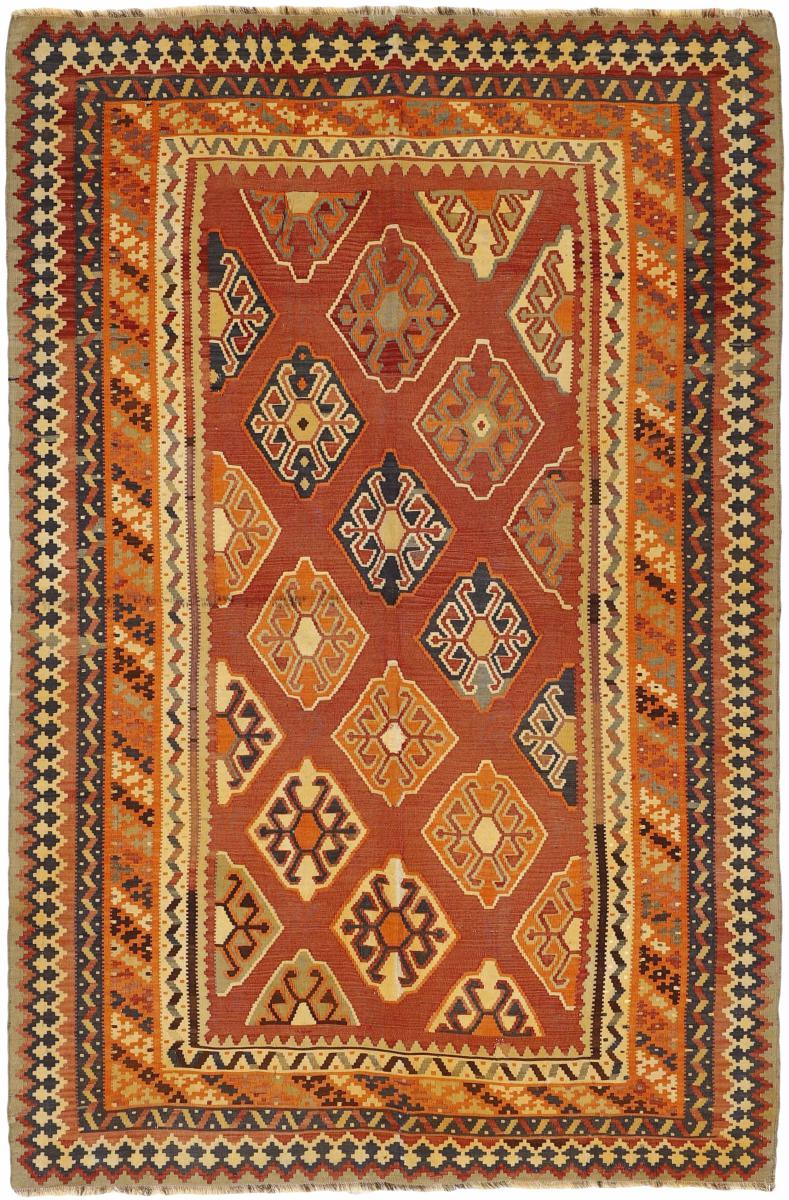  ペルシャ絨毯 キリム Fars 8'7"x5'4" 8'7"x5'4",  ペルシャ絨毯 手織り