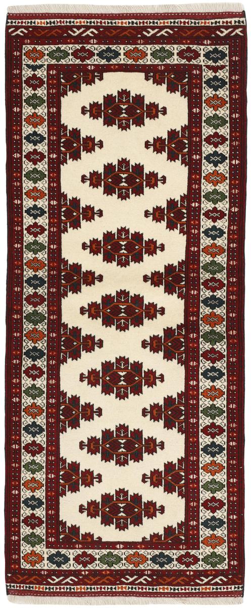 Persian Rug Turkaman 6'7"x2'9" 6'7"x2'9", Persian Rug Knotted by hand