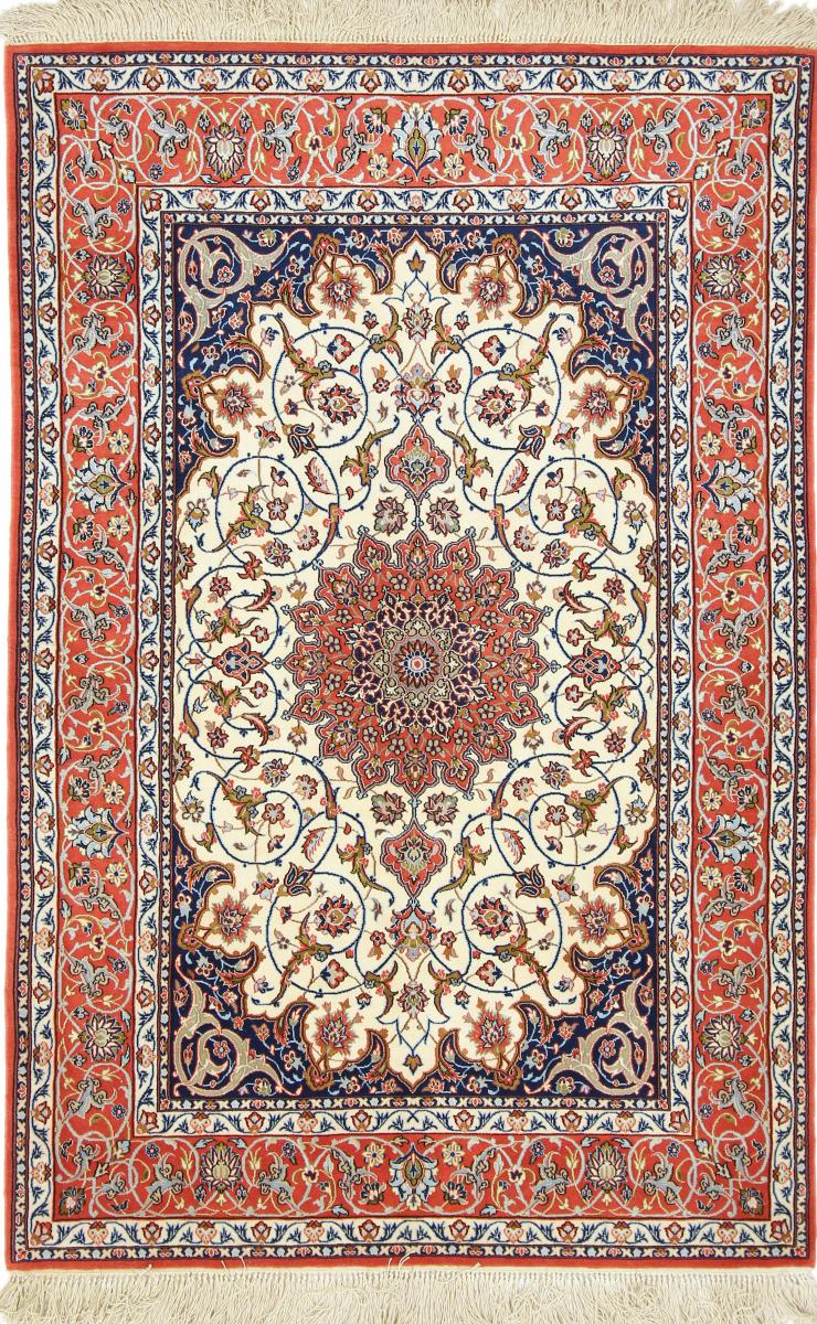 Tappeto Scendiletto originale Isfahan extra-fine Seta Persia 105 x 70