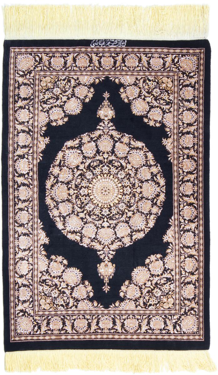  ペルシャ絨毯 クム シルク 2'11"x2'0" 2'11"x2'0",  ペルシャ絨毯 手織り