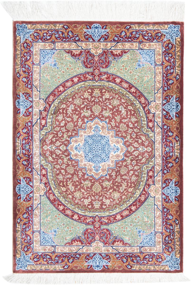 Persialainen matto Ghom Silkki 91x62 91x62, Persialainen matto Solmittu käsin