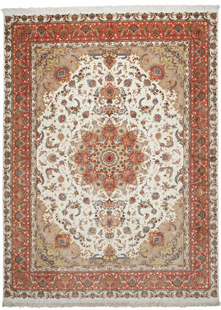 Persialainen matto Tabriz 50Raj Silkkiloimi 403x299 403x299, Persialainen matto Solmittu käsin